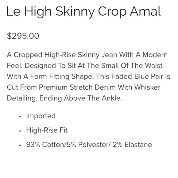 FRAME denim Le High Rise Skinny Crop Jeans 31 Amal NEW imperfect - Picture 11 of 11